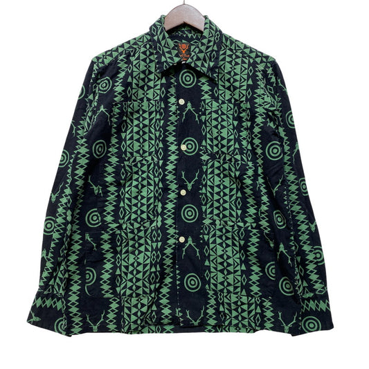【中古品】【メンズ】 SOUTH2 WEST8 サウスツーウェストエイト × BEAMS BOY ビームスボーイ HM951 SCULL&TARGET WORK LS SHIRT ワーク ロングスリーブ シャツ トップス 140-260704-kh-19-izu サイズ：2 カラー：グリーン×ブラック 万代Net店