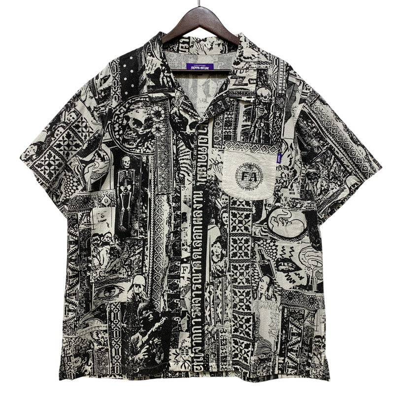 【中古品】【メンズ】 FUCKING AWESOME ファッキングオーサム COWABUNGA SHIRT カワバンガ シャツ 半袖 142-260729-as-14-izu サイズ：XL カラー：ブラック×ホワイト 万代Net店