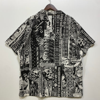 【中古品】【メンズ】 FUCKING AWESOME ファッキングオーサム COWABUNGA SHIRT カワバンガ シャツ 半袖 142-260729-as-14-izu サイズ：XL カラー：ブラック×ホワイト 万代Net店