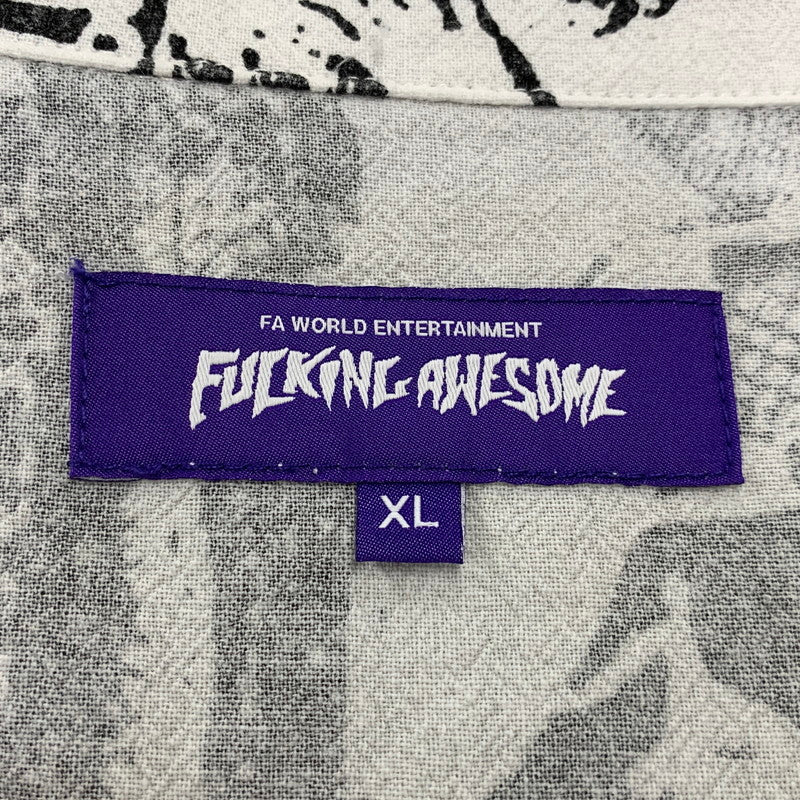 【中古品】【メンズ】 FUCKING AWESOME ファッキングオーサム COWABUNGA SHIRT カワバンガ シャツ 半袖 142-260729-as-14-izu サイズ：XL カラー：ブラック×ホワイト 万代Net店