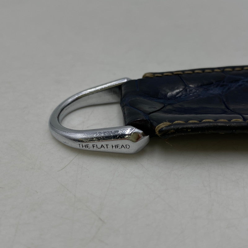 【中古品】【メンズ/レディース】 THE FLAT HEAD ザフラットヘッド CROCODILE KEY HOLDER キーホルダー アクセサリー 192-260701-kh-11-izu カラー：ネイビー 万代Net店