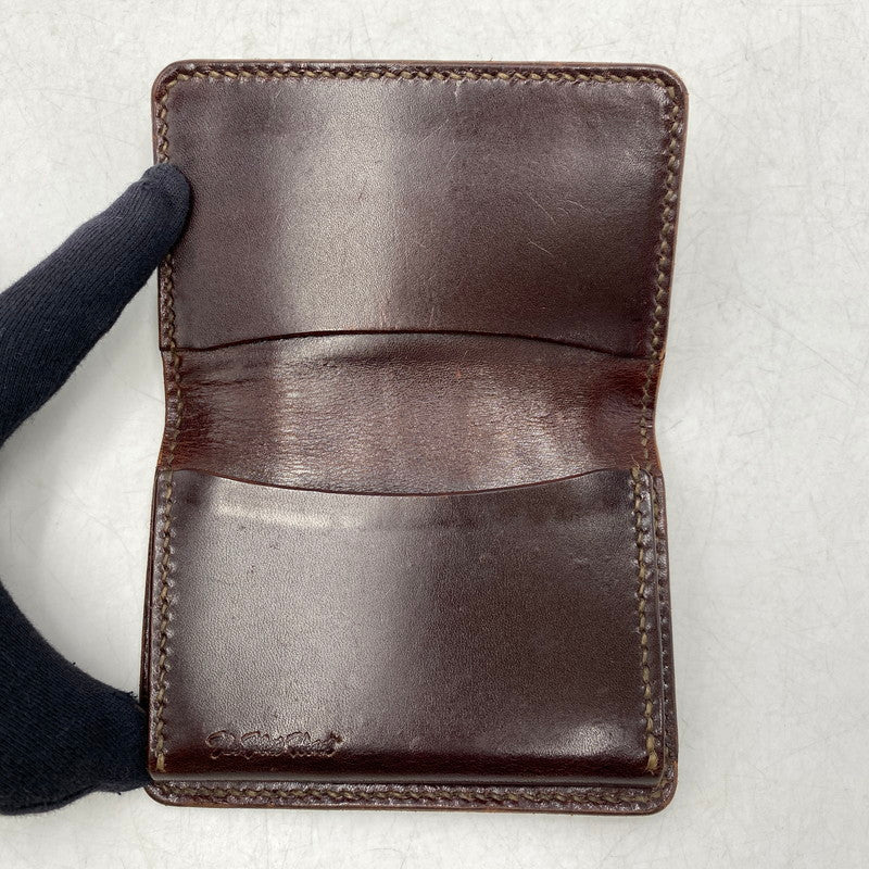 【中古品】【メンズ/レディース】 THE FLAT HEAD ザフラットヘッド CROCODILE 二つ折りカードケース 財布 200-260701-kh-12-izu カラー：ネイビー 万代Net店
