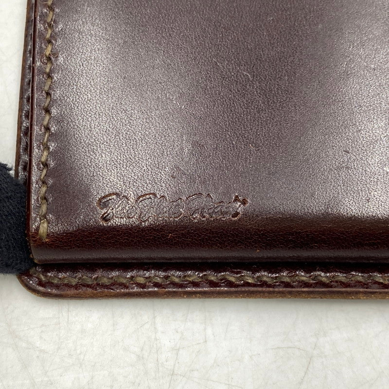 【中古品】【メンズ/レディース】 THE FLAT HEAD ザフラットヘッド CROCODILE 二つ折りカードケース 財布 200-260701-kh-12-izu カラー：ネイビー 万代Net店