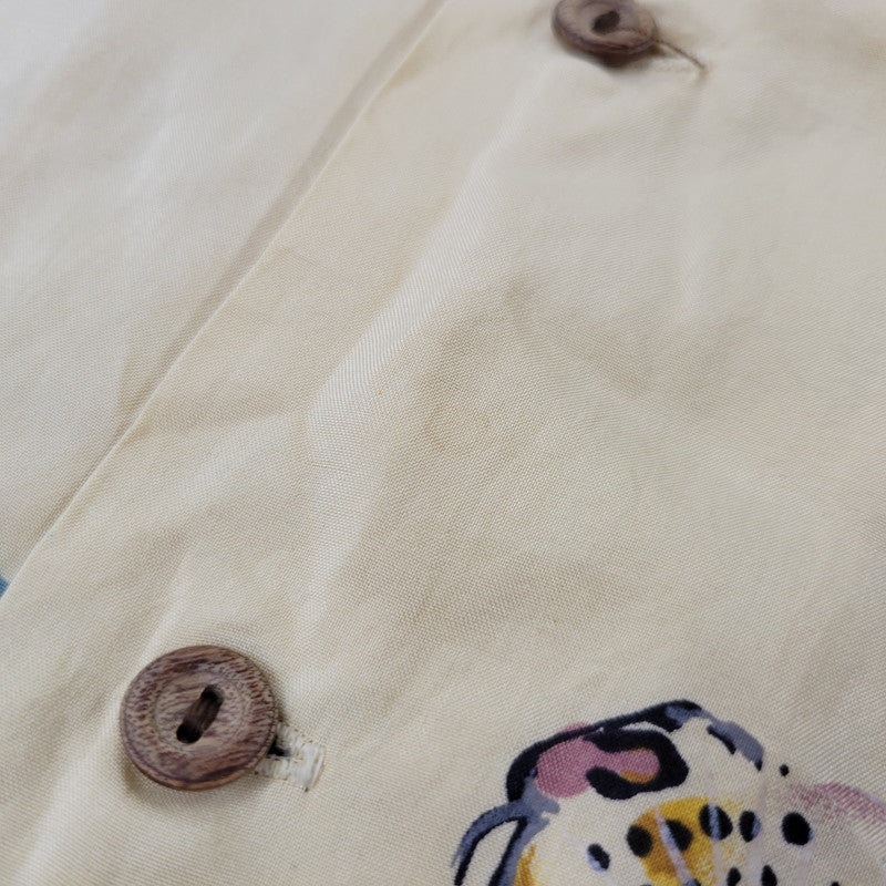 【現状渡し品】【メンズ】 DENIME-怒仁無- ドゥニーム TIGER SILK SS OPEN COLLAR SHIRT タイガー シルク ショートスリーブ オープン カラー シャツ トップス 半袖 145-260706-cs-14-izu サイズ：不明 カラー：イエロー 万代Net店