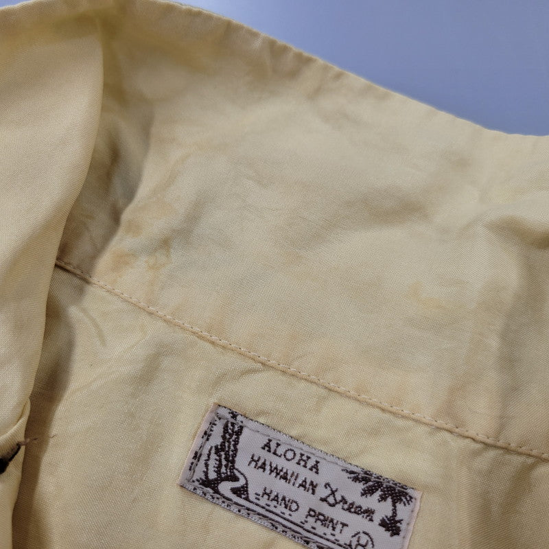 【現状渡し品】【メンズ】 DENIME-怒仁無- ドゥニーム TIGER SILK SS OPEN COLLAR SHIRT タイガー シルク ショートスリーブ オープン カラー シャツ トップス 半袖 145-260706-cs-14-izu サイズ：不明 カラー：イエロー 万代Net店