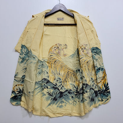 【現状渡し品】【メンズ】 DENIME-怒仁無- ドゥニーム TIGER SILK SS OPEN COLLAR SHIRT タイガー シルク ショートスリーブ オープン カラー シャツ トップス 半袖 145-260706-cs-14-izu サイズ：不明 カラー：イエロー 万代Net店