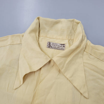 【現状渡し品】【メンズ】 DENIME-怒仁無- ドゥニーム TIGER SILK SS OPEN COLLAR SHIRT タイガー シルク ショートスリーブ オープン カラー シャツ トップス 半袖 145-260706-cs-14-izu サイズ：不明 カラー：イエロー 万代Net店