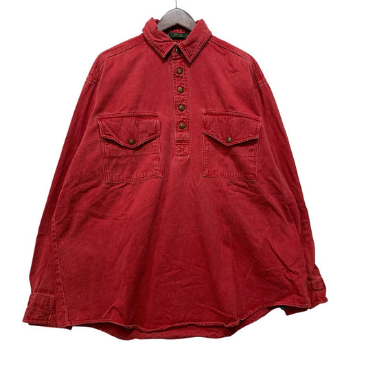 【中古品】【メンズ】 ORVIS オービス MALPAI USA製 HALF SNAP PULLOVER SHIRT マルパイ ハーフ スナップ プルオーバー シャツ トップス 146-260706-kh-01-izu サイズ：L カラー：レッド 万代Net店