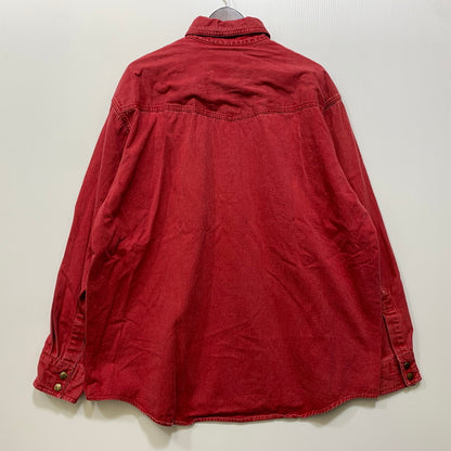 【中古品】【メンズ】 ORVIS オービス MALPAI USA製 HALF SNAP PULLOVER SHIRT マルパイ ハーフ スナップ プルオーバー シャツ トップス 146-260706-kh-01-izu サイズ：L カラー：レッド 万代Net店