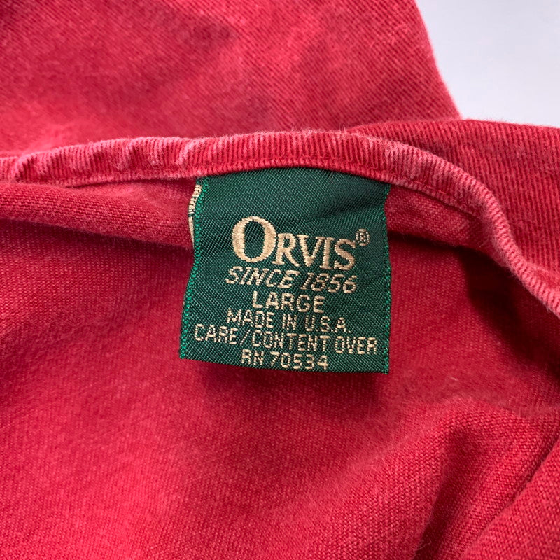 【中古品】【メンズ】 ORVIS オービス MALPAI USA製 HALF SNAP PULLOVER SHIRT マルパイ ハーフ スナップ プルオーバー シャツ トップス 146-260706-kh-01-izu サイズ：L カラー：レッド 万代Net店