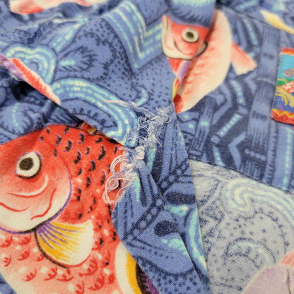 【現状渡し品】【メンズ】 REYN SPOONER レインスプーナー JOE KEALOHA'S ジョーケアロハス ハワイ製 SS RAYON ALOHA SHIRT ショートスリーブ レーヨン アロハ シャツ トップス 半袖 146-260706-cs-16-izu サイズ：L カラー：ブルー 万代Net店