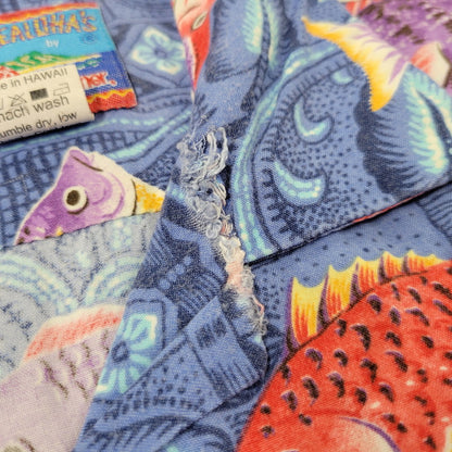 【現状渡し品】【メンズ】 REYN SPOONER レインスプーナー JOE KEALOHA'S ジョーケアロハス ハワイ製 SS RAYON ALOHA SHIRT ショートスリーブ レーヨン アロハ シャツ トップス 半袖 146-260706-cs-16-izu サイズ：L カラー：ブルー 万代Net店