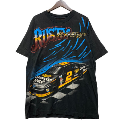 【現状渡し品】【メンズ】 FRUIT OF THE LOOM フルーツオブザルーム RUSTY WALLACE NO.2 RACING CAR PRINT S/S TEE ラスティ ワレス レーシング 半袖Tシャツ USA製 146-260801-as-27-izu サイズ：XL カラー：ブラック 万代Net店