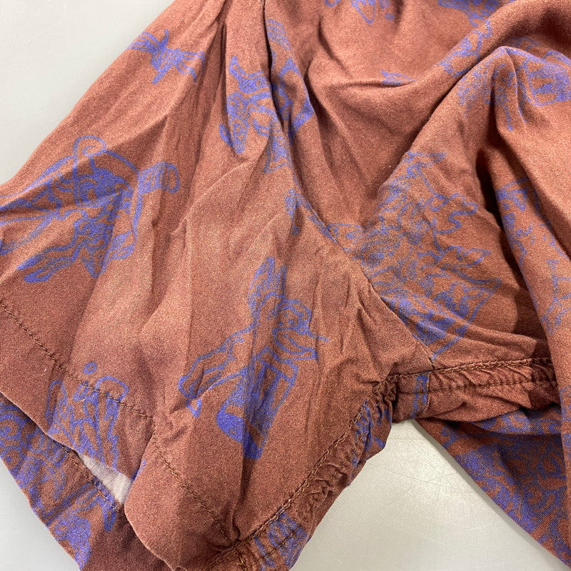 【中古品】【メンズ】 DOUBLE RAINBOUU ダブルレインボー × SUB-AGE サベージ 総柄 RAYON S S ALOHA SHIRT レーヨン ショートスリーブ アロハ シャツ トップス 半袖 142-260712-ya-16-izu サイズ：XL カラー：ブラウン 万代Net店