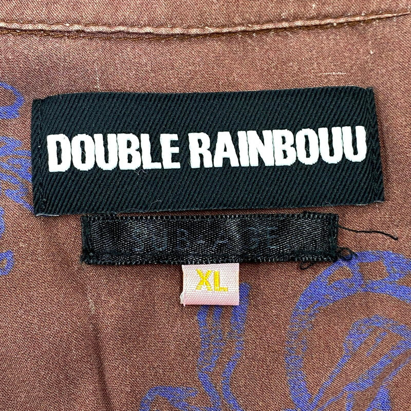 【中古品】【メンズ】 DOUBLE RAINBOUU ダブルレインボー × SUB-AGE サベージ 総柄 RAYON S S ALOHA SHIRT レーヨン ショートスリーブ アロハ シャツ トップス 半袖 142-260712-ya-16-izu サイズ：XL カラー：ブラウン 万代Net店