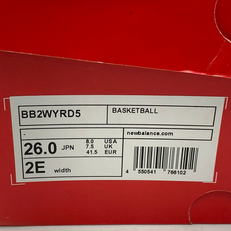 【中古品】【メンズ/レディース】 NEW BALANCE ニューバランス BB2WYRD5 TWO WXY V5 スニーカー シューズ 靴 162-260705-cs-10-izu サイズ：26cm カラー：レッド 万代Net店