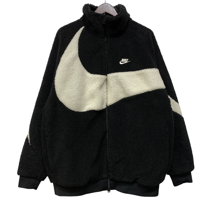 【中古品】【メンズ】 NIKE ナイキ BQ6546-011 BIG SWOOSH BOA JACKET ビッグ スウッシュ ボア ジャケット アウター 148-260706-kh-04-izu サイズ：XL カラー：ブラック×ホワイト 万代Net店