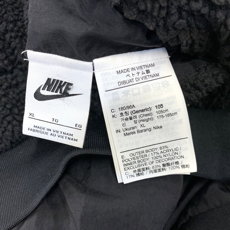 【中古品】【メンズ】 NIKE ナイキ BQ6546-011 BIG SWOOSH BOA JACKET ビッグ スウッシュ ボア ジャケット アウター 148-260706-kh-04-izu サイズ：XL カラー：ブラック×ホワイト 万代Net店