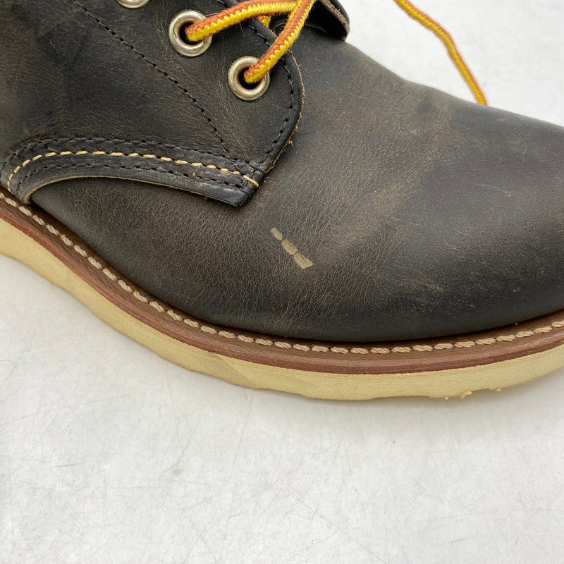 【中古品】【メンズ/レディース】 RED WING レッドウィング 8190 USA製 ROUNDE-TOE BOOTS ラウンドトゥ ブーツ 靴 164-260701-kh-09-izu サイズ：25 カラー：ブラック 万代Net店