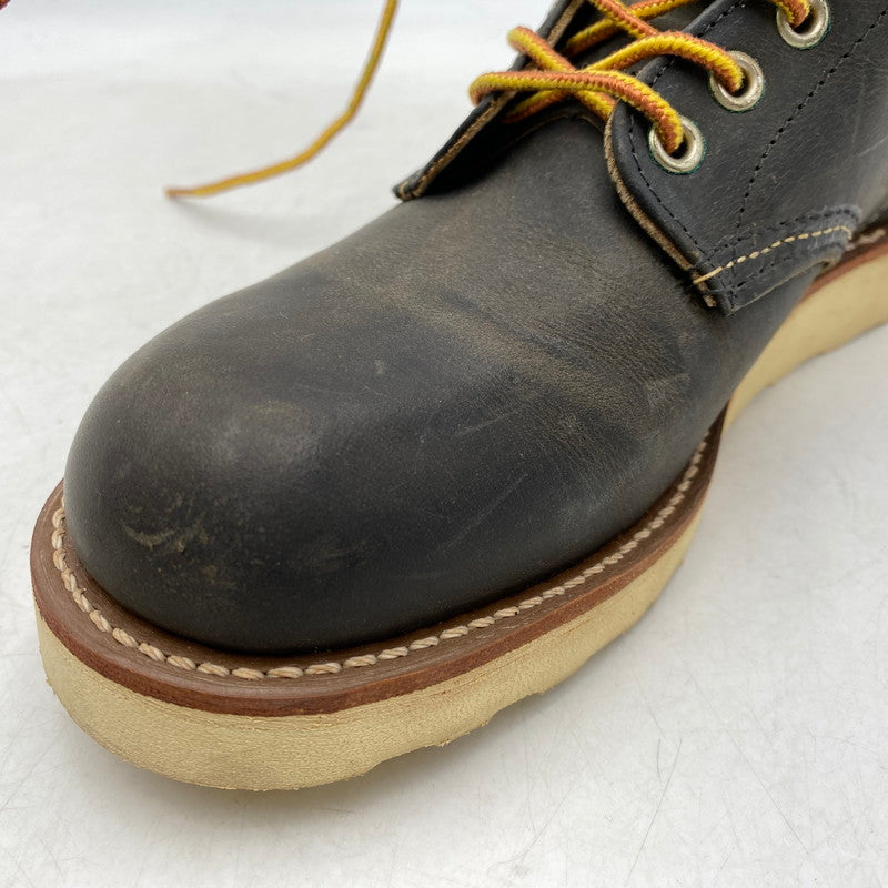 【中古品】【メンズ/レディース】 RED WING レッドウィング 8190 USA製 ROUNDE-TOE BOOTS ラウンドトゥ ブーツ 靴 164-260701-kh-09-izu サイズ：25 カラー：ブラック 万代Net店