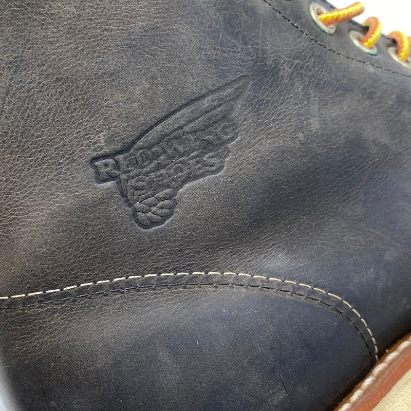 【中古品】【メンズ/レディース】 RED WING レッドウィング 8190 USA製 ROUNDE-TOE BOOTS ラウンドトゥ ブーツ 靴 164-260701-kh-09-izu サイズ：25 カラー：ブラック 万代Net店