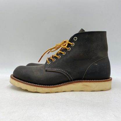 【中古品】【メンズ/レディース】 RED WING レッドウィング 8190 USA製 ROUNDE-TOE BOOTS ラウンドトゥ ブーツ 靴 164-260701-kh-09-izu サイズ：25 カラー：ブラック 万代Net店