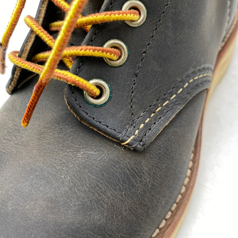 【中古品】【メンズ/レディース】 RED WING レッドウィング 8190 USA製 ROUNDE-TOE BOOTS ラウンドトゥ ブーツ 靴 164-260701-kh-09-izu サイズ：25 カラー：ブラック 万代Net店
