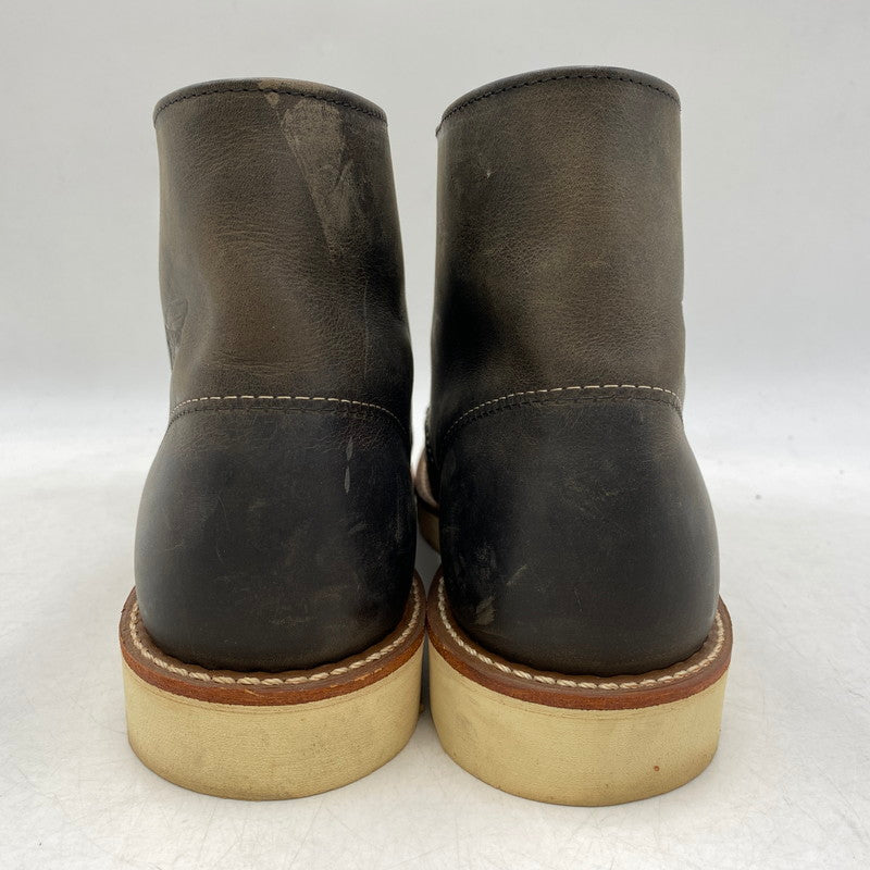 【中古品】【メンズ/レディース】 RED WING レッドウィング 8190 USA製 ROUNDE-TOE BOOTS ラウンドトゥ ブーツ 靴 164-260701-kh-09-izu サイズ：25 カラー：ブラック 万代Net店