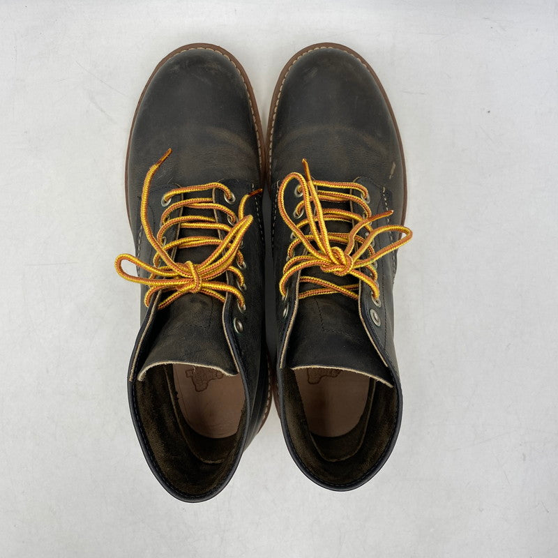 【中古品】【メンズ/レディース】 RED WING レッドウィング 8190 USA製 ROUNDE-TOE BOOTS ラウンドトゥ ブーツ 靴 164-260701-kh-09-izu サイズ：25 カラー：ブラック 万代Net店