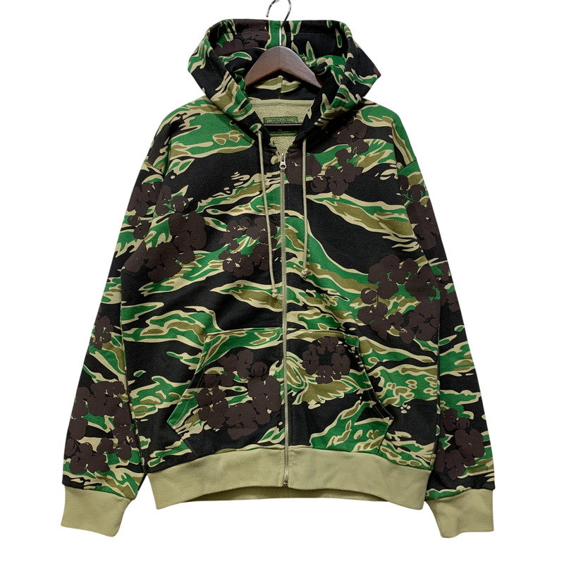 【中古品】【メンズ】 DENIM TEARS デニムティアーズ GREEN CAMO COTTON WREATH ZIP HOODIE グリーン カモ コットン リース ジップ フーディー パーカー トップス 142-260701-kh-21-izu サイズ：M カラー：マルチ 万代Net店