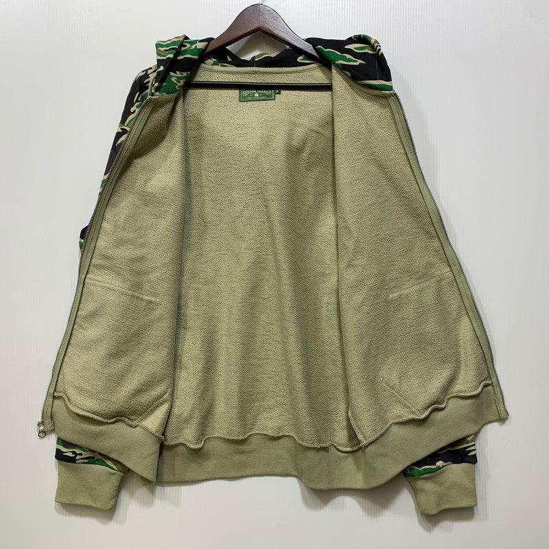 【中古品】【メンズ】 DENIM TEARS デニムティアーズ GREEN CAMO COTTON WREATH ZIP HOODIE グリーン カモ コットン リース ジップ フーディー パーカー トップス 142-260701-kh-21-izu サイズ：M カラー：マルチ 万代Net店