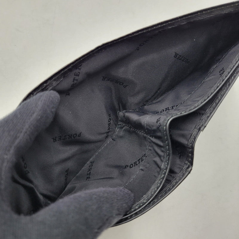 【中古品】【メンズ/レディース】 PORTER ポーター CURRENT WALLET カレント ウォレット 財布 201-260708-as-08-izu カラー：ブラック 万代Net店