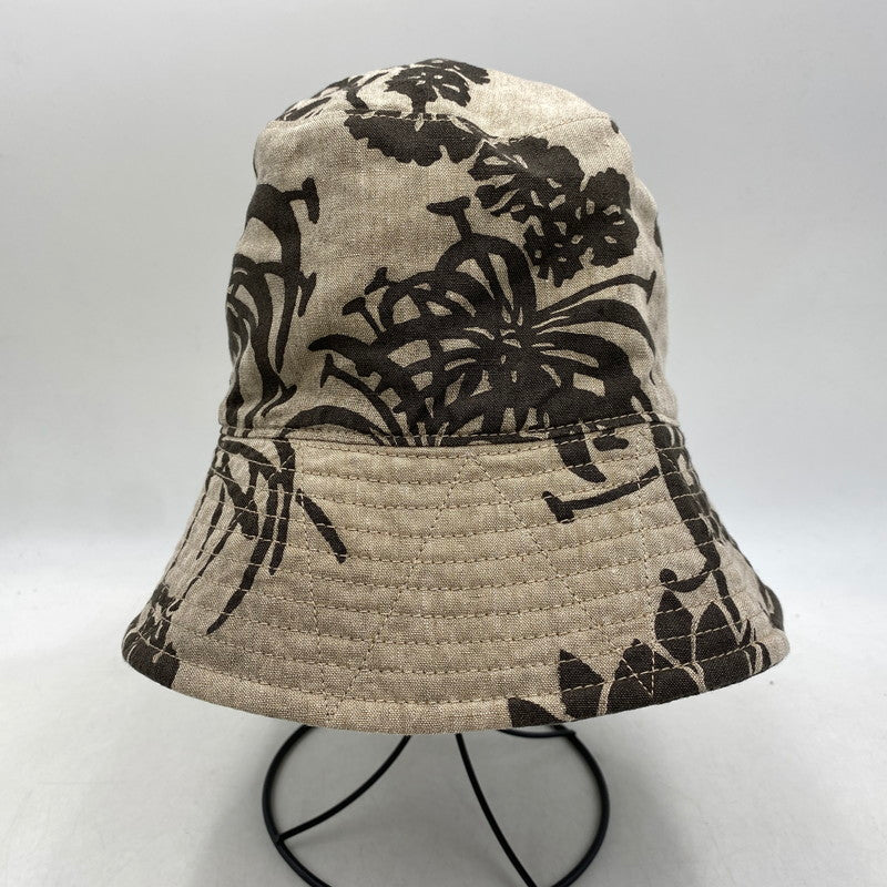 【中古品】【メンズ/レディース】 45R フォーティーファイブアール 80590242 リネンロータスプリントのハット 帽子 185-260701-kh-10-izu カラー：ベージュ×ブラウン 万代Net店