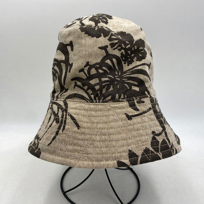 【中古品】【メンズ/レディース】 45R フォーティーファイブアール 80590242 リネンロータスプリントのハット 帽子 185-260701-kh-10-izu カラー：ベージュ×ブラウン 万代Net店