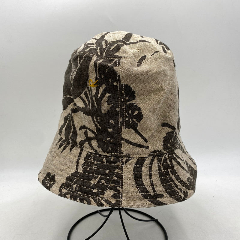 【中古品】【メンズ/レディース】 45R フォーティーファイブアール 80590242 リネンロータスプリントのハット 帽子 185-260701-kh-10-izu カラー：ベージュ×ブラウン 万代Net店