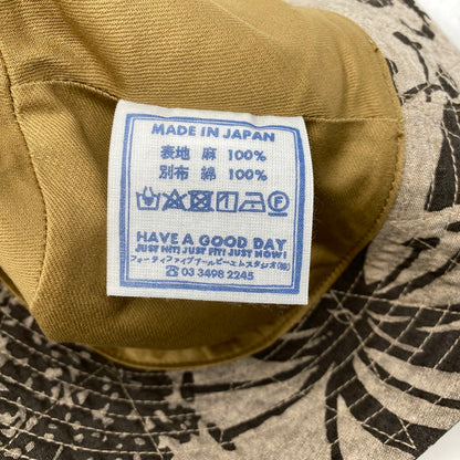 【中古品】【メンズ/レディース】 45R フォーティーファイブアール 80590242 リネンロータスプリントのハット 帽子 185-260701-kh-10-izu カラー：ベージュ×ブラウン 万代Net店