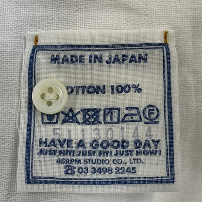 【中古品】【メンズ】 45R フォーティーファイブアール 51130144 ダブルガーゼの908ローファーシャツ トップス 145-260701-kh-19-izu サイズ：2 カラー：ホワイト 万代Net店
