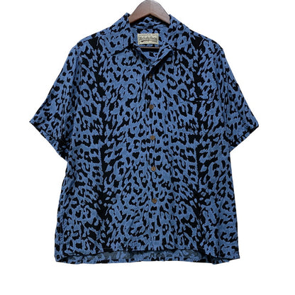 【中古品】【メンズ】 WACKO MARIA ワコマリア LEOPARD HAWAIIAN SS レオパード ハワイアン ショートスリーブ シャツ トップス 142-260701-kh-20-izu サイズ：S カラー：ブルー×ブラック 万代Net店