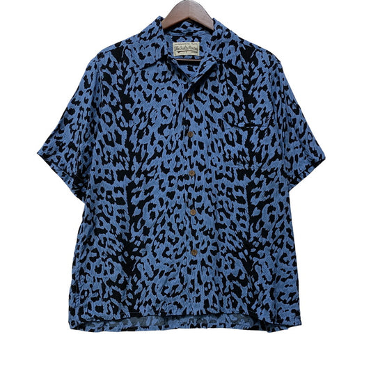 【中古品】【メンズ】 WACKO MARIA ワコマリア LEOPARD HAWAIIAN SS レオパード ハワイアン ショートスリーブ シャツ トップス 142-260701-kh-20-izu サイズ：S カラー：ブルー×ブラック 万代Net店