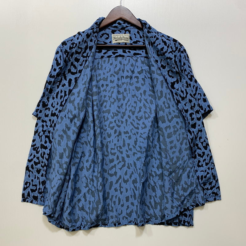 【中古品】【メンズ】 WACKO MARIA ワコマリア LEOPARD HAWAIIAN SS レオパード ハワイアン ショートスリーブ シャツ トップス 142-260701-kh-20-izu サイズ：S カラー：ブルー×ブラック 万代Net店