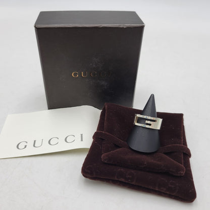 【中古品】【メンズ/レディース】 GUCCI グッチ 925 472 AR ブランデッドG RING ジー リング 指輪 アクセサリー 182-260702-cs-14-izu サイズ：16号 カラー：シルバー 万代Net店