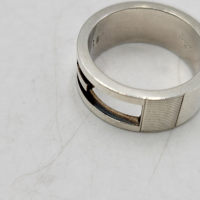 【中古品】【メンズ/レディース】 GUCCI グッチ 925 472 AR ブランデッドG RING ジー リング 指輪 アクセサリー 182-260702-cs-14-izu サイズ：16号 カラー：シルバー 万代Net店