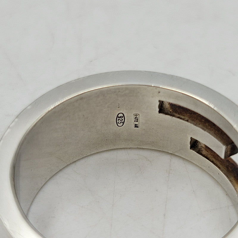 【中古品】【メンズ/レディース】 GUCCI グッチ 925 472 AR ブランデッドG RING ジー リング 指輪 アクセサリー 182-260702-cs-14-izu サイズ：16号 カラー：シルバー 万代Net店