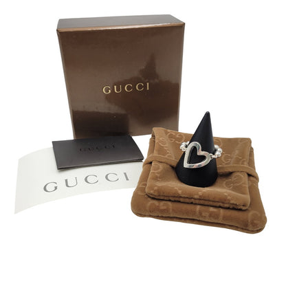 【中古品】【レディース】 GUCCI グッチ 925 1697 AR ハート ボールチェーン リング 指輪 アクセサリー 182-260702-cs-13-izu サイズ：16号 カラー：シルバー 万代Net店