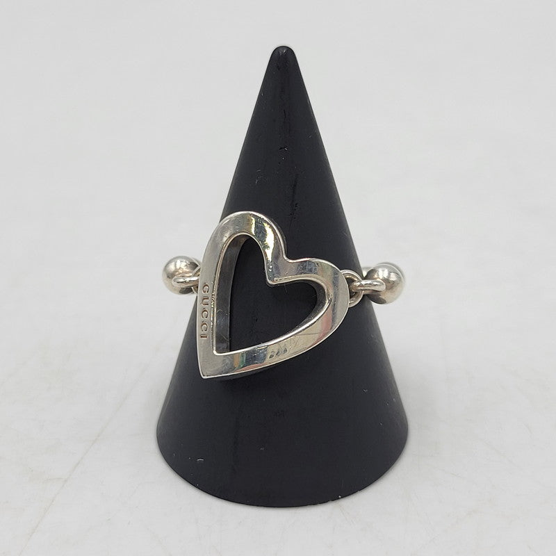 【中古品】【レディース】 GUCCI グッチ 925 1697 AR ハート ボールチェーン リング 指輪 アクセサリー 182-260702-cs-13-izu サイズ：16号 カラー：シルバー 万代Net店