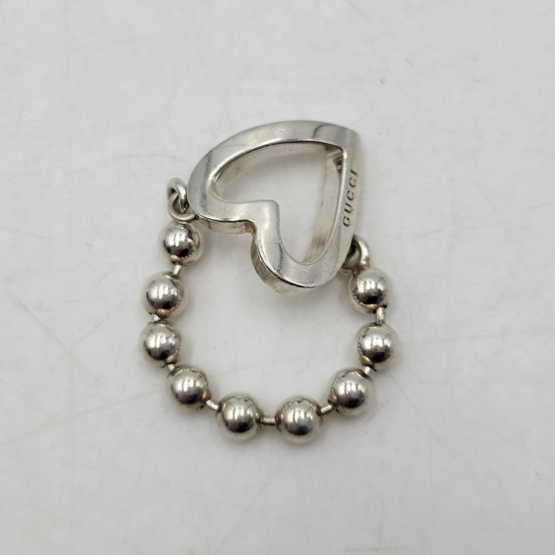 【中古品】【レディース】 GUCCI グッチ 925 1697 AR ハート ボールチェーン リング 指輪 アクセサリー 182-260702-cs-13-izu サイズ：16号 カラー：シルバー 万代Net店