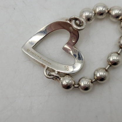 【中古品】【レディース】 GUCCI グッチ 925 1697 AR ハート ボールチェーン リング 指輪 アクセサリー 182-260702-cs-13-izu サイズ：16号 カラー：シルバー 万代Net店