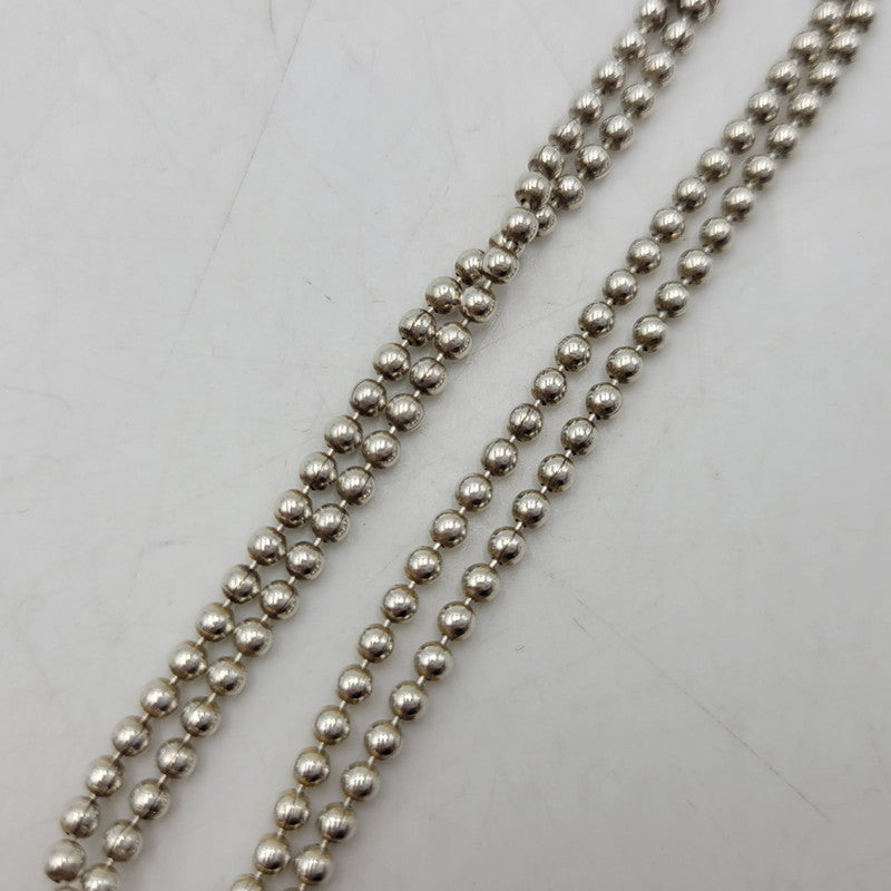 【中古品】【メンズ/レディース】 GUCCI グッチ 925 1897 AR ダブル ボールチェーン プレート ブレスレット アクセサリー 182-260702-cs-12-izu サイズ：17 カラー：シルバー 万代Net店
