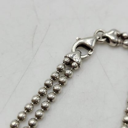 【中古品】【メンズ/レディース】 GUCCI グッチ 925 1897 AR ダブル ボールチェーン プレート ブレスレット アクセサリー 182-260702-cs-12-izu サイズ：17 カラー：シルバー 万代Net店