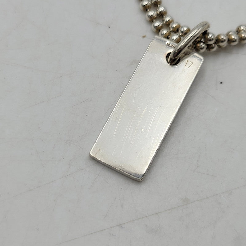【中古品】【メンズ/レディース】 GUCCI グッチ 925 1897 AR ダブル ボールチェーン プレート ブレスレット アクセサリー 182-260702-cs-12-izu サイズ：17 カラー：シルバー 万代Net店